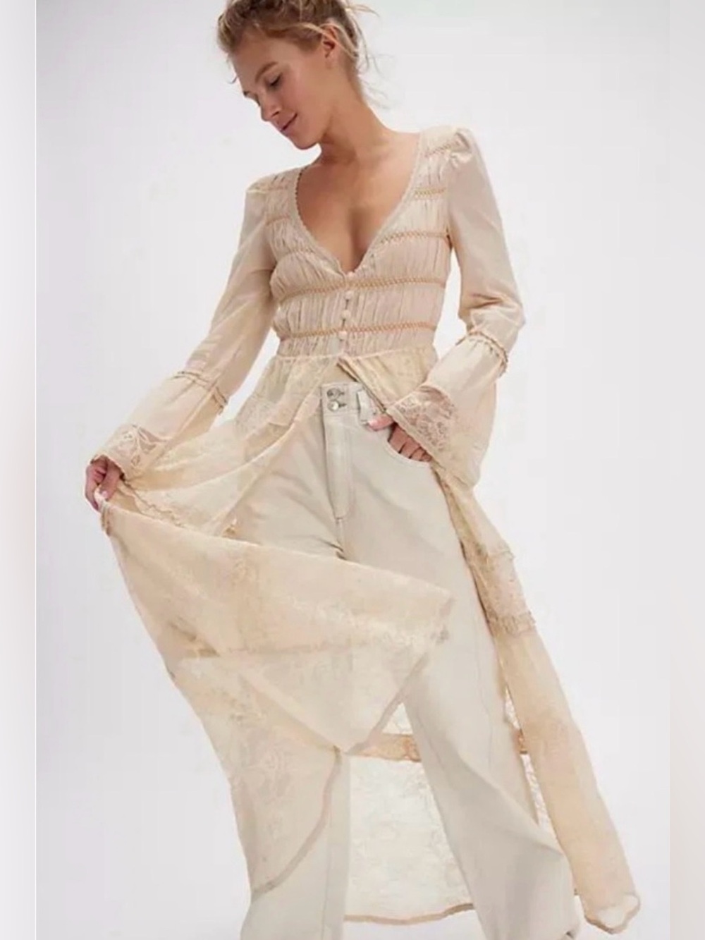NWOT Free People Intimately Sweet Saloon Maxi Bodysuit - Picture 4 of 9